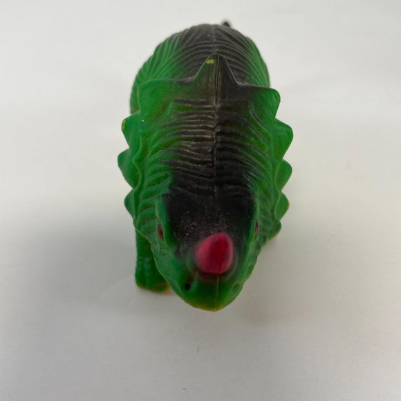 Vintage Lot of 4 Rubber Plastic Dinosaurs Ceratosauras Stegosaurus Brontosaurus - Picture 9 of 11